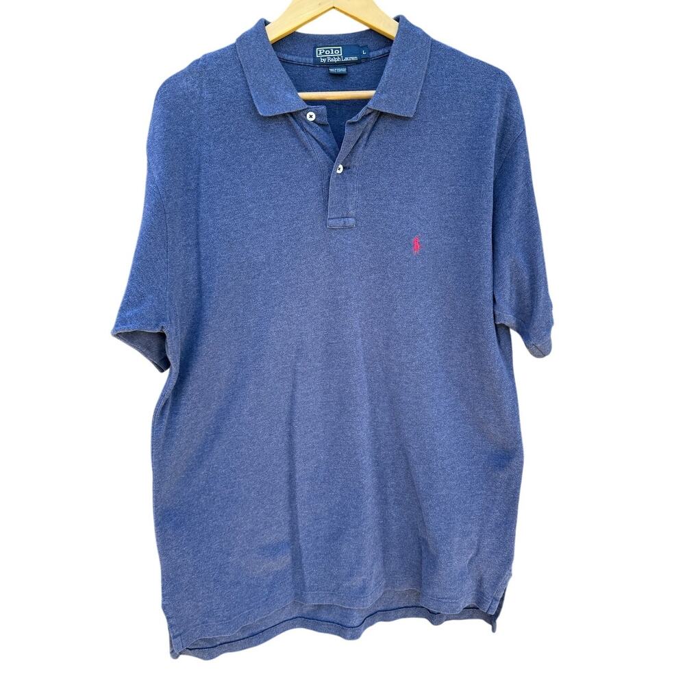Ralph Lauren Polo blue with red horse logo polo shirt Size Large